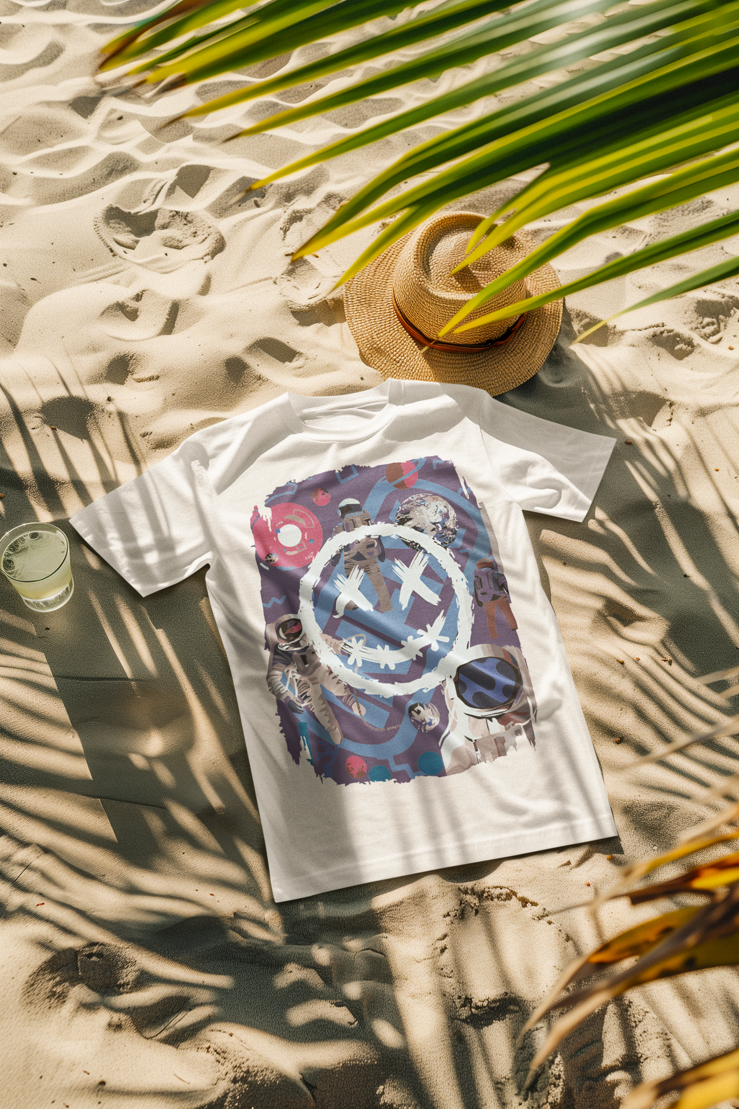 Oversized Extended Neck Astronaut T-Shirt White