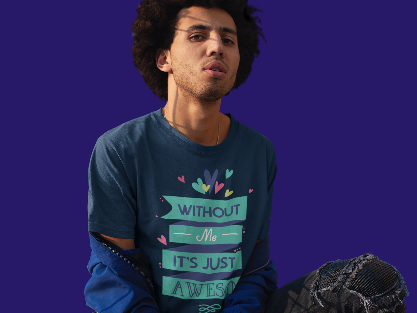 Regular Fit Classic Fit Awesome T-Shirt Men Blue