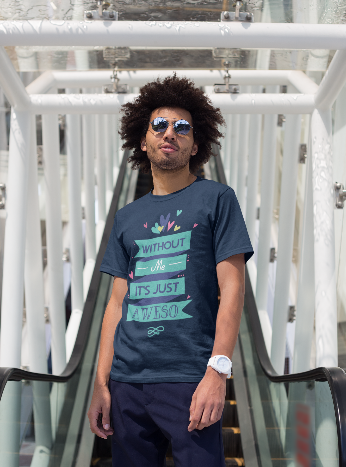 Regular Fit Classic Fit Awesome T-Shirt Men Blue