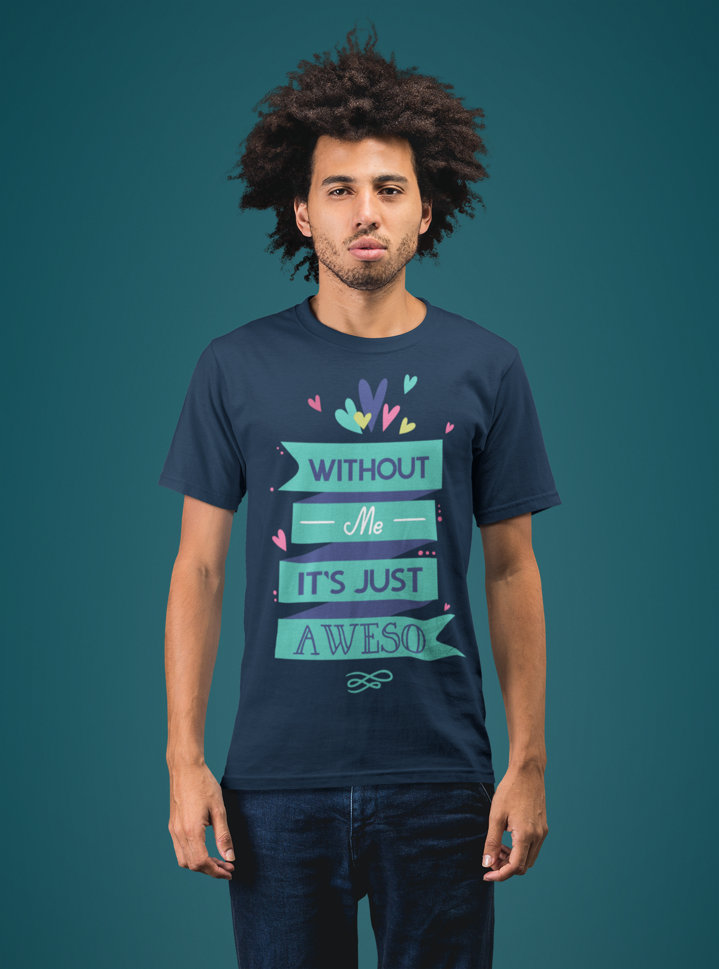 Regular Fit Classic Fit Awesome T-Shirt Men Blue