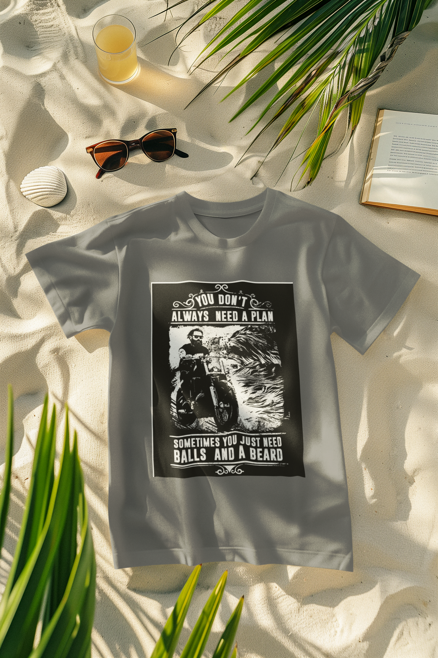 Regular Fit Classic Fit Beard & Balls T-Shirt Men Grey