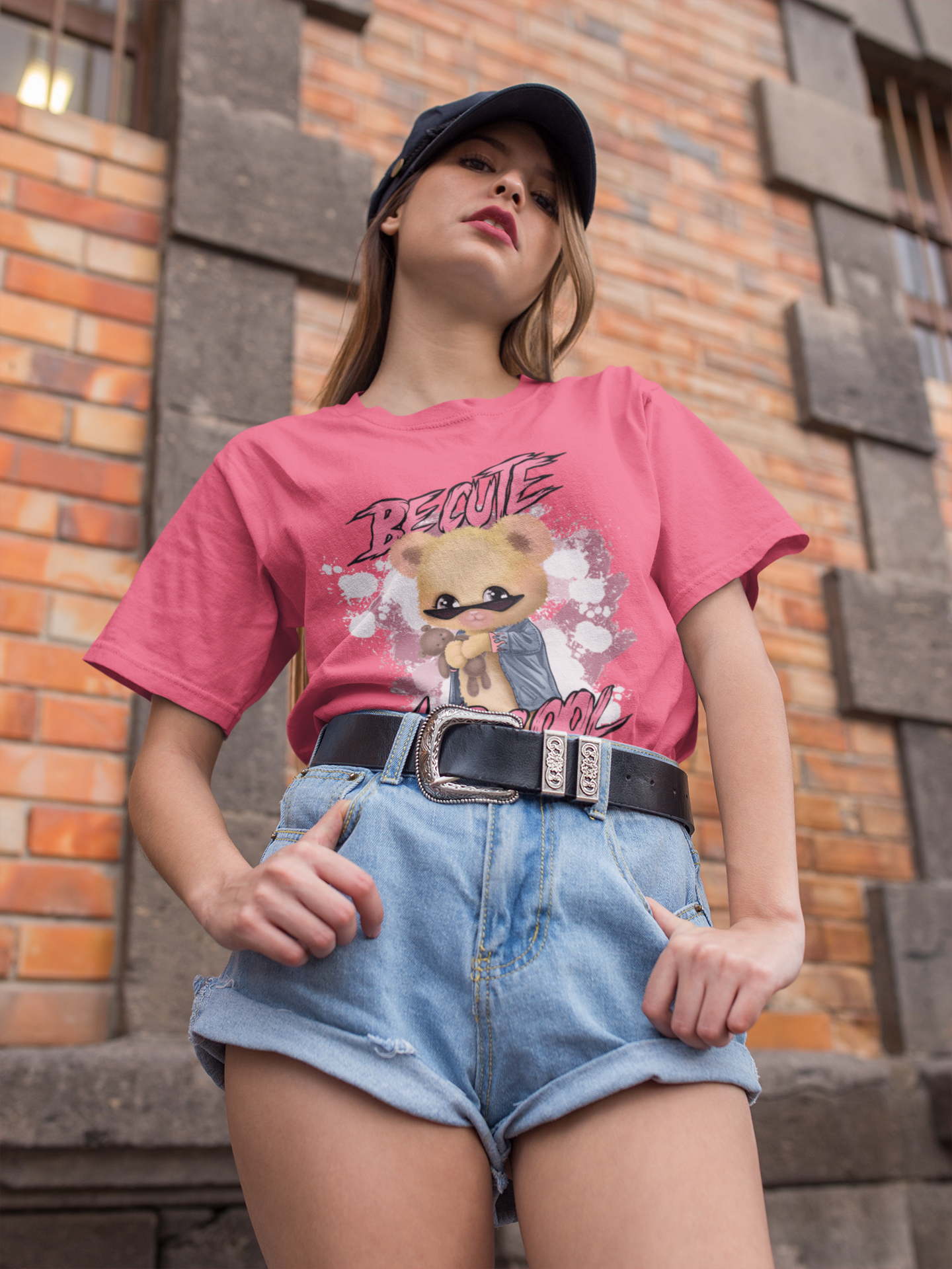 Regular Fit Classic Fit Be Cute Pink T-Shirt Women