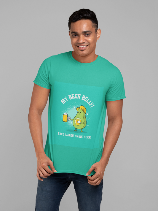 Regular Fit Classic Fit Beer Belly T-Shirt Men Green