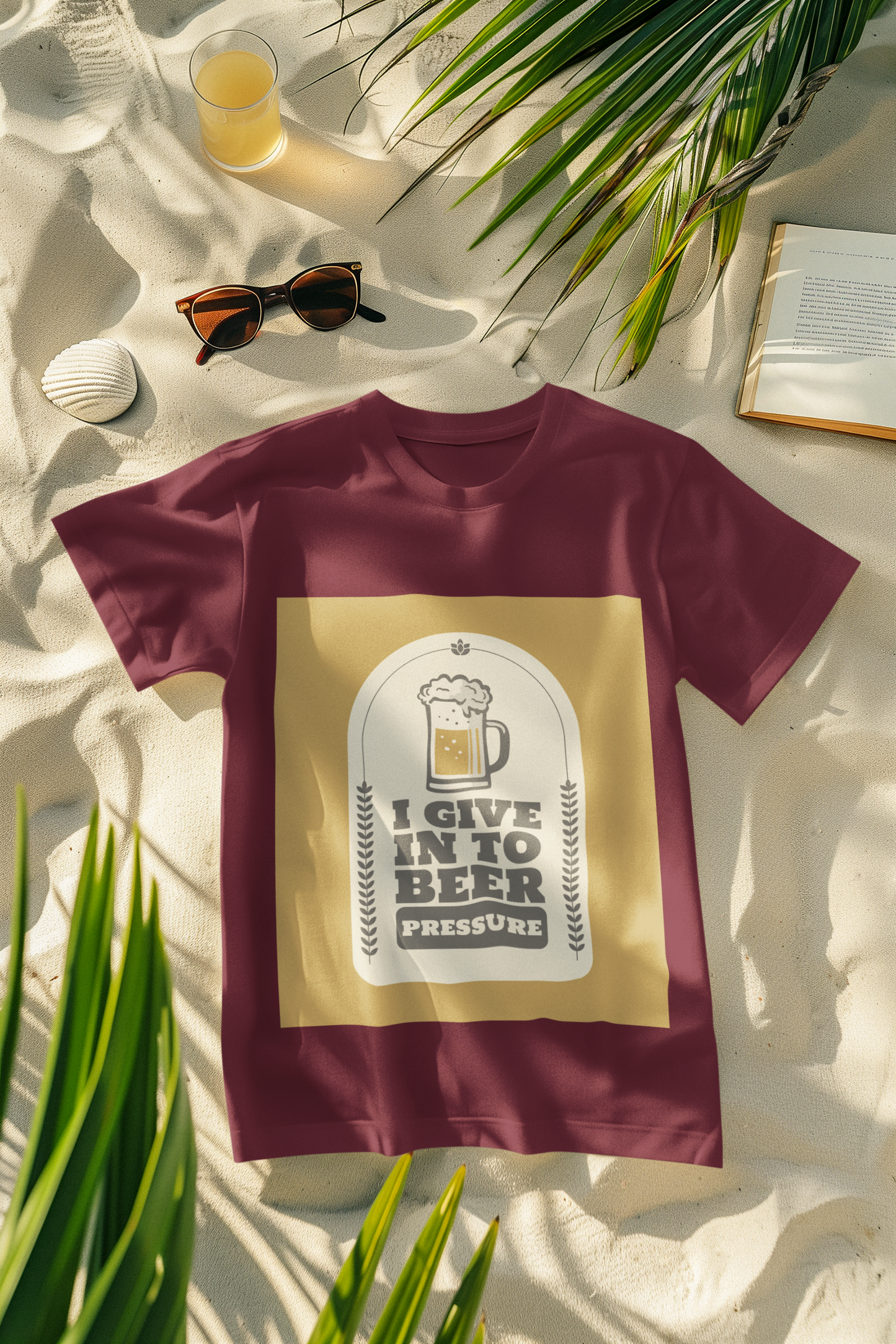 Regular Fit Classic Fit Beer Pressure T-Shirt Men Maroon