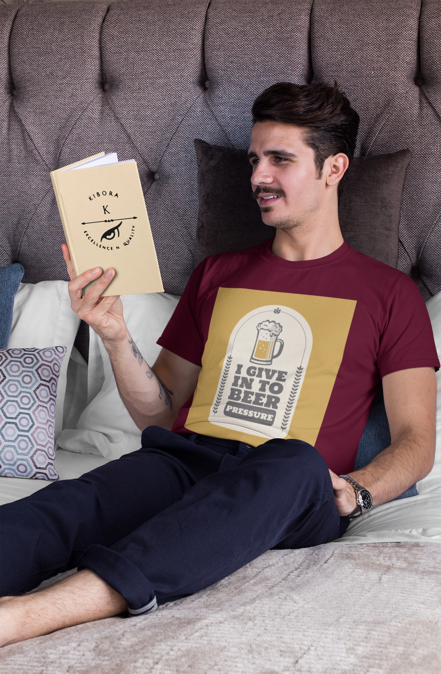 Regular Fit Classic Fit Beer Pressure T-Shirt Men Maroon