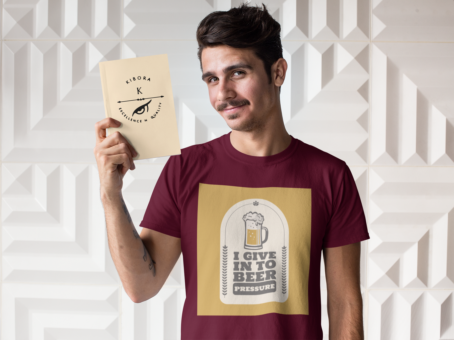Regular Fit Classic Fit Beer Pressure T-Shirt Men Maroon