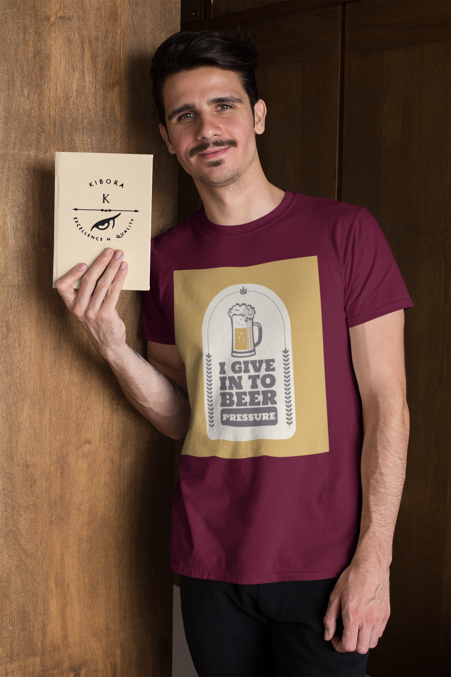 Regular Fit Classic Fit Beer Pressure T-Shirt Men Maroon