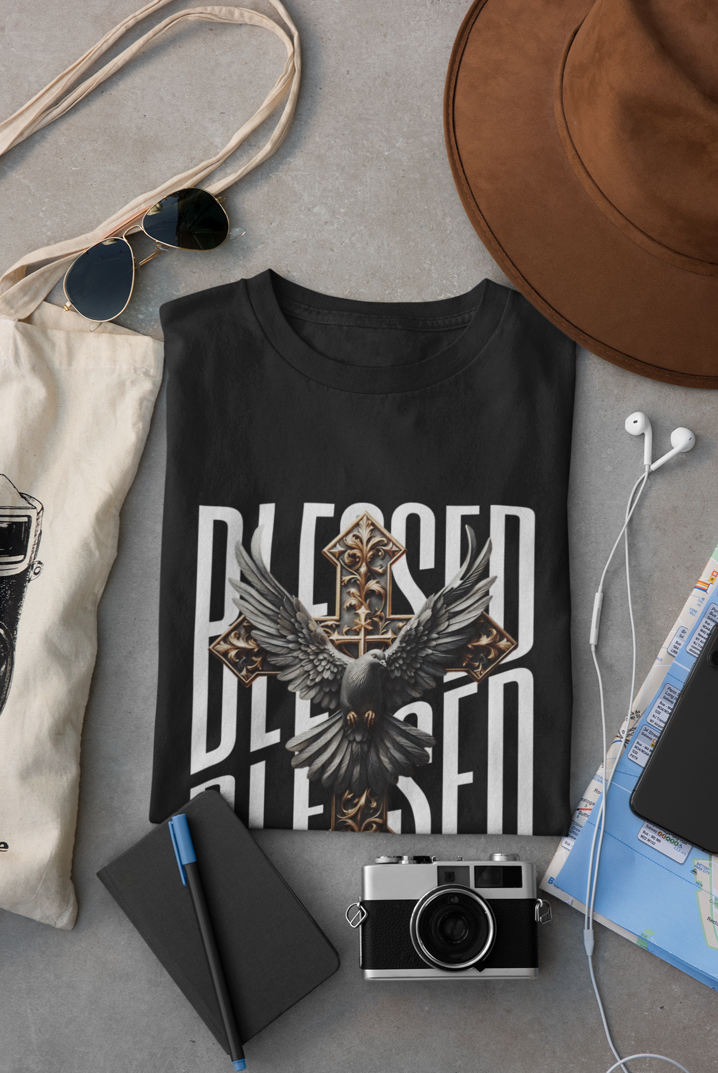 Regular Fit Classic Fit Blessed Black T-Shirt Women