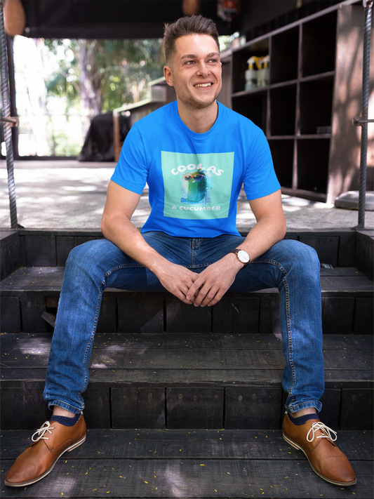 Regular Fit Classic Fit Cool Cucumber T-Shirt Men Blue