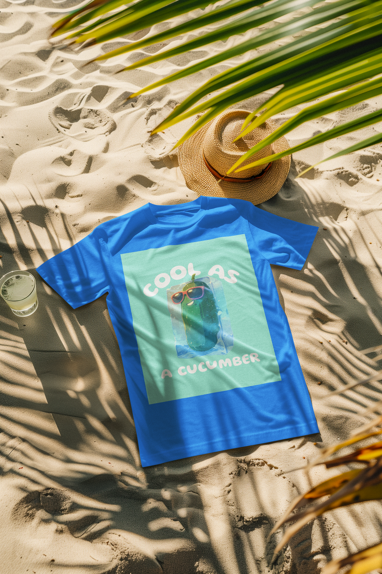 Regular Fit Classic Fit Cool Cucumber T-Shirt Men Blue