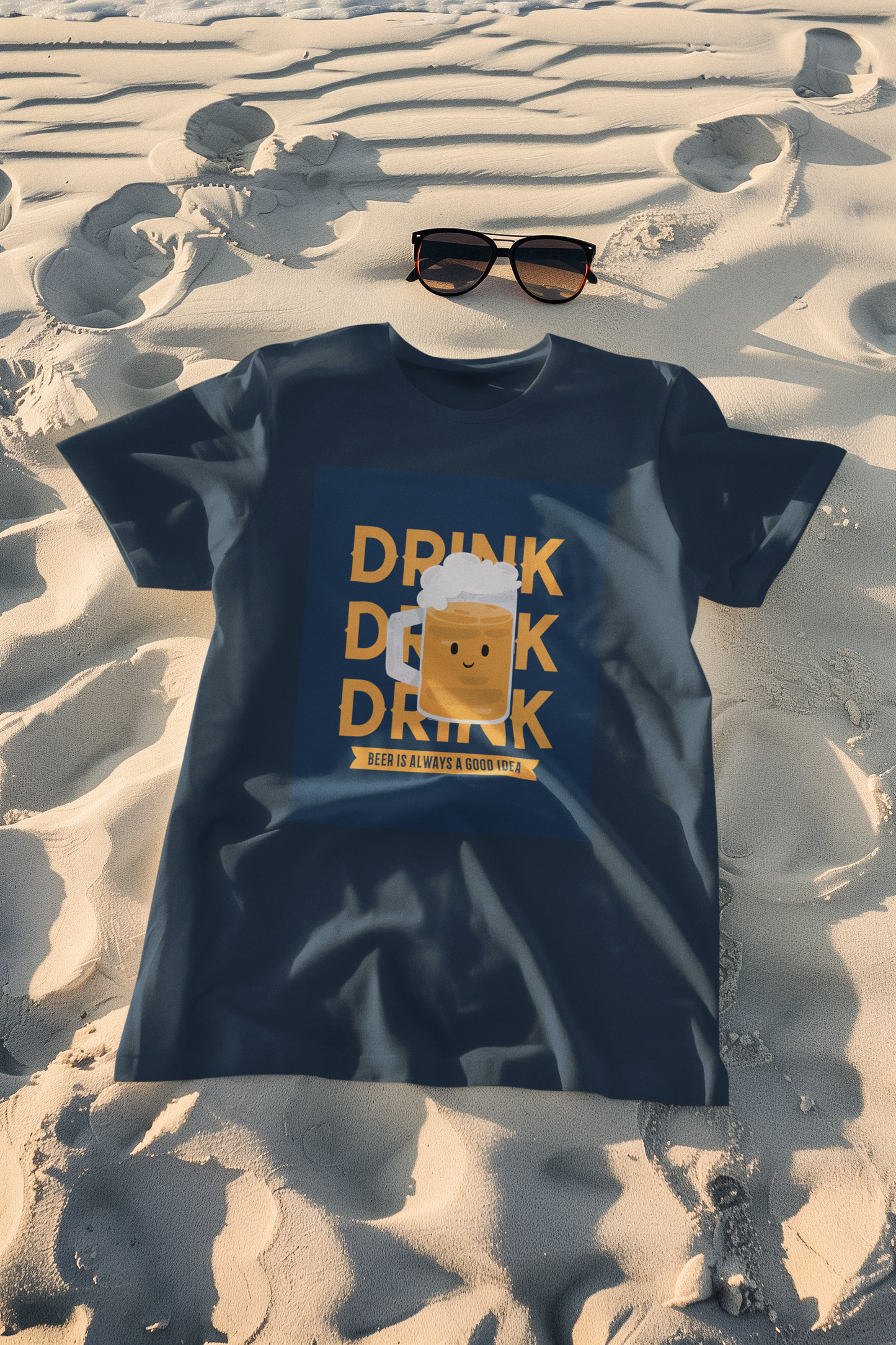 Regular Fit Classic Fit Drink Drink T-Shirt Men Blue