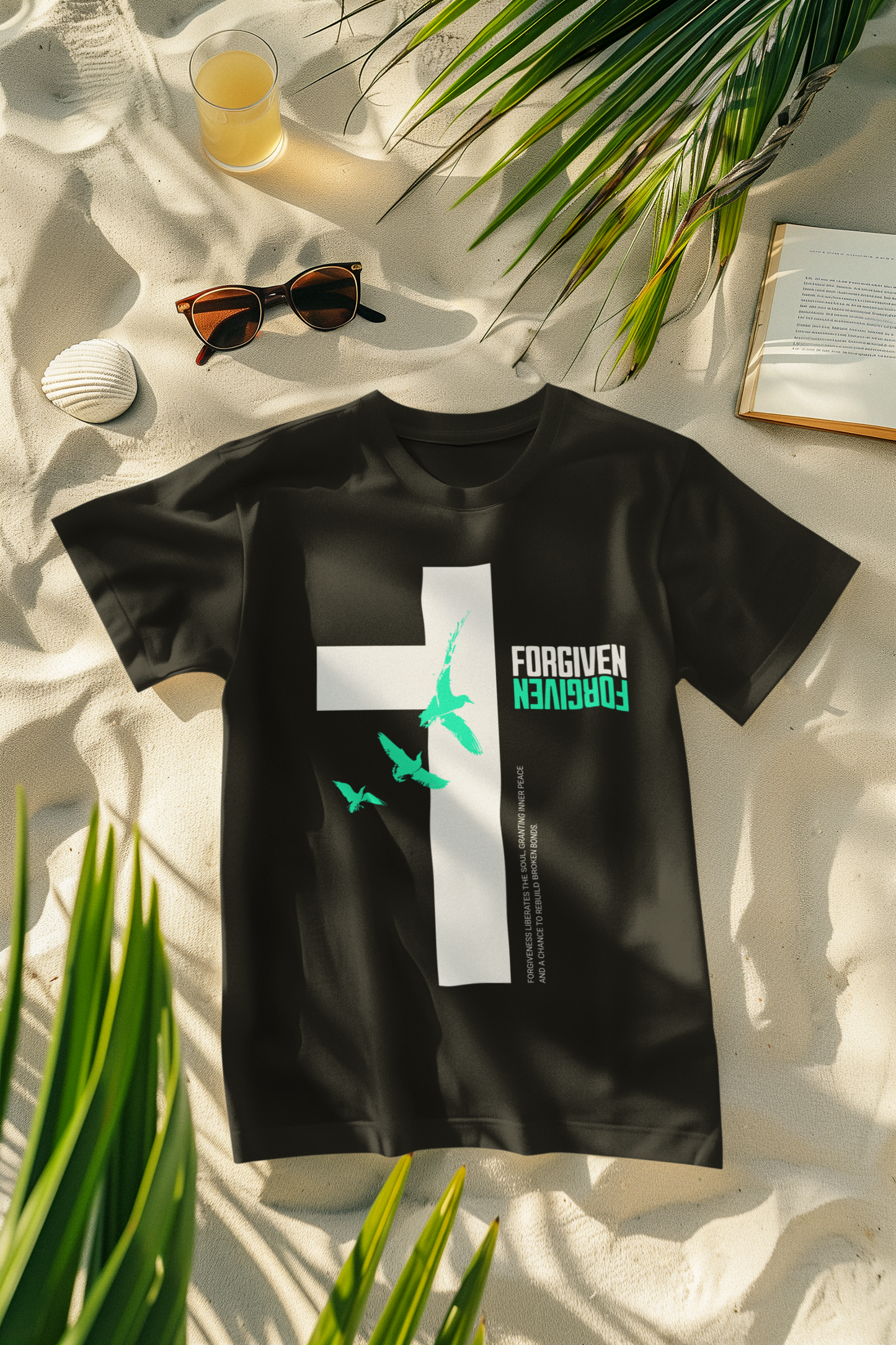 Regular Fit Classic Fit Forgive Black T-Shirt Men