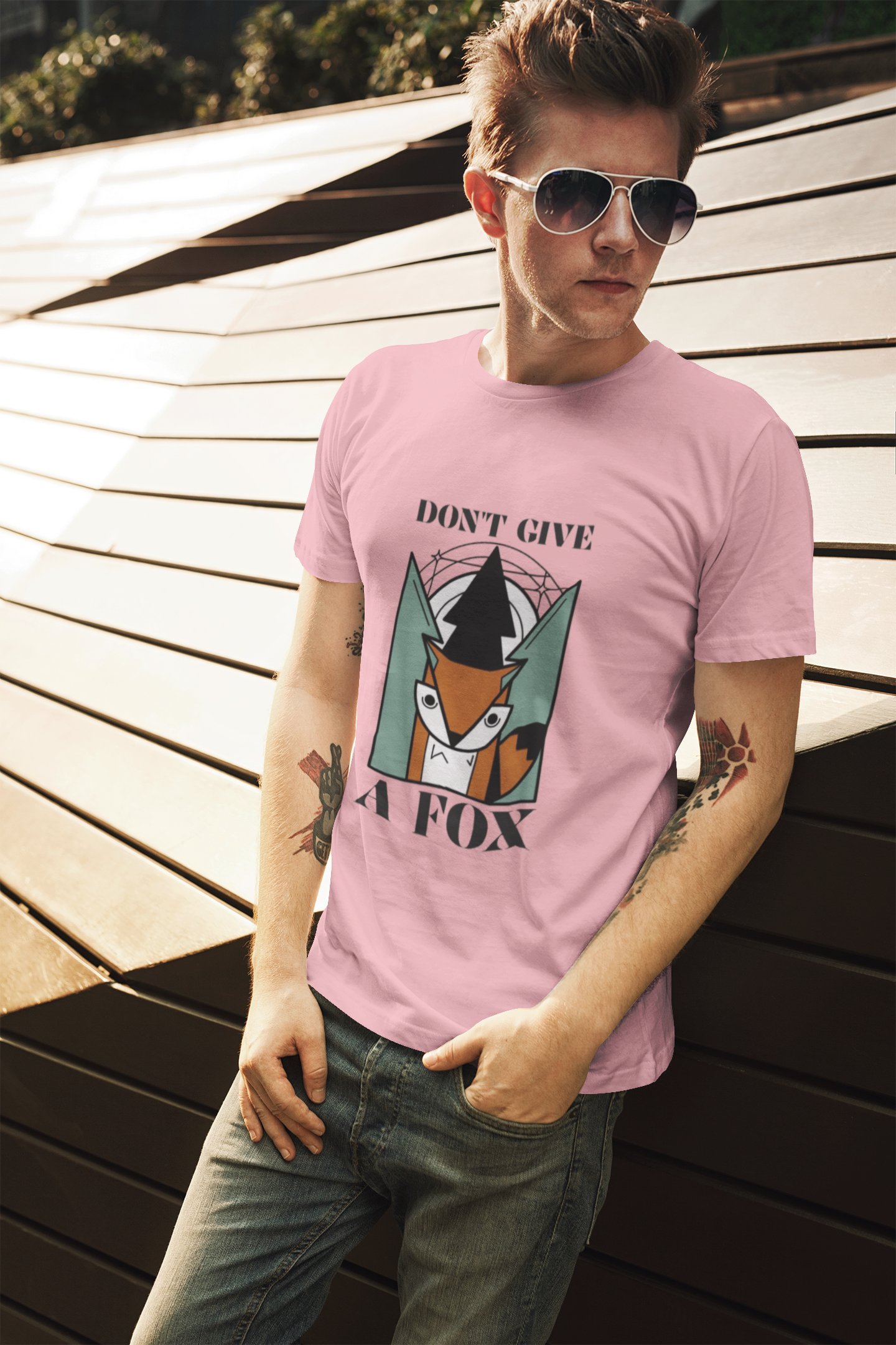 Regular Fit Classic Fit No Fox T-Shirt Men Pink