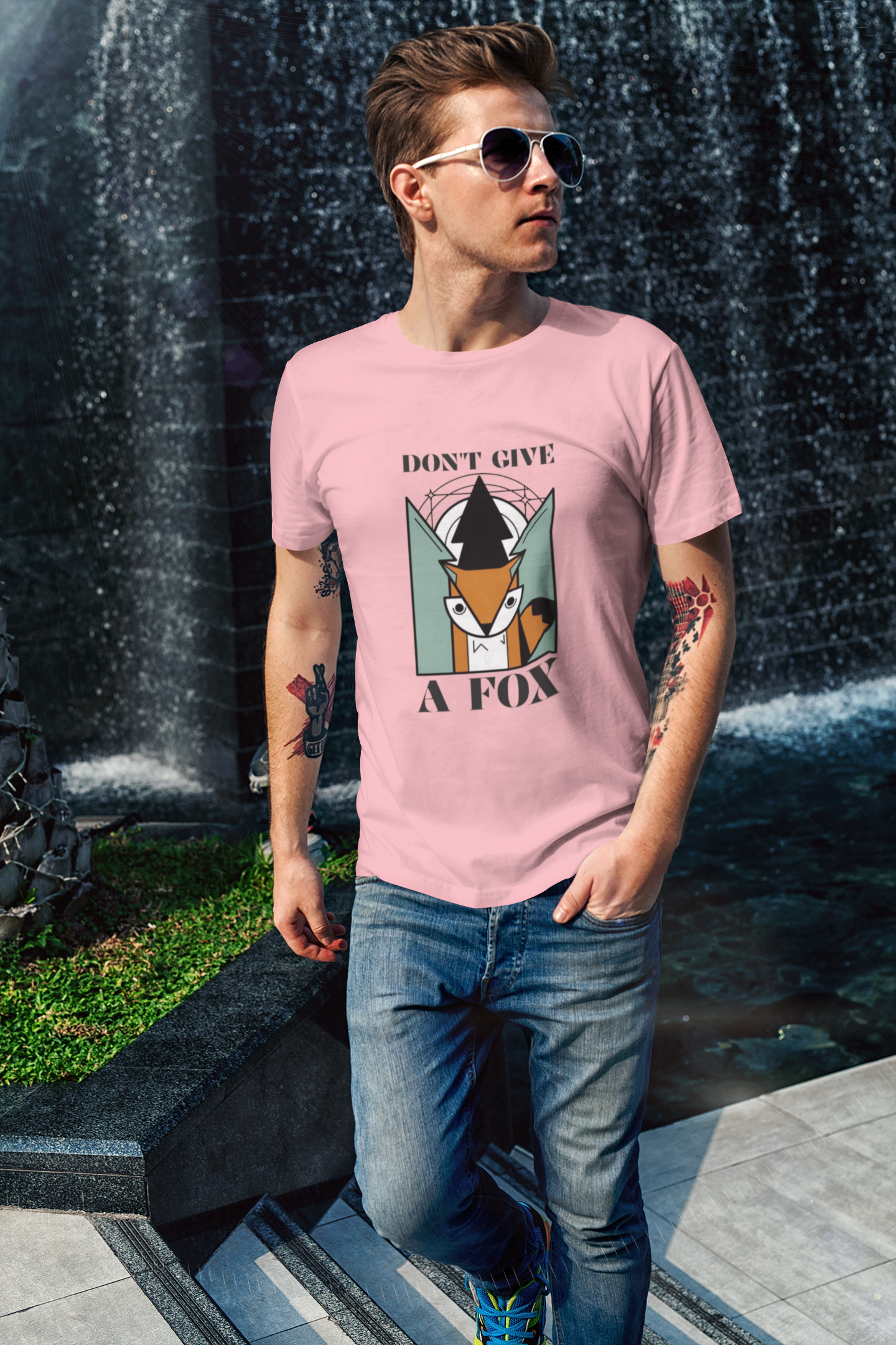 Regular Fit Classic Fit No Fox T-Shirt Men Pink