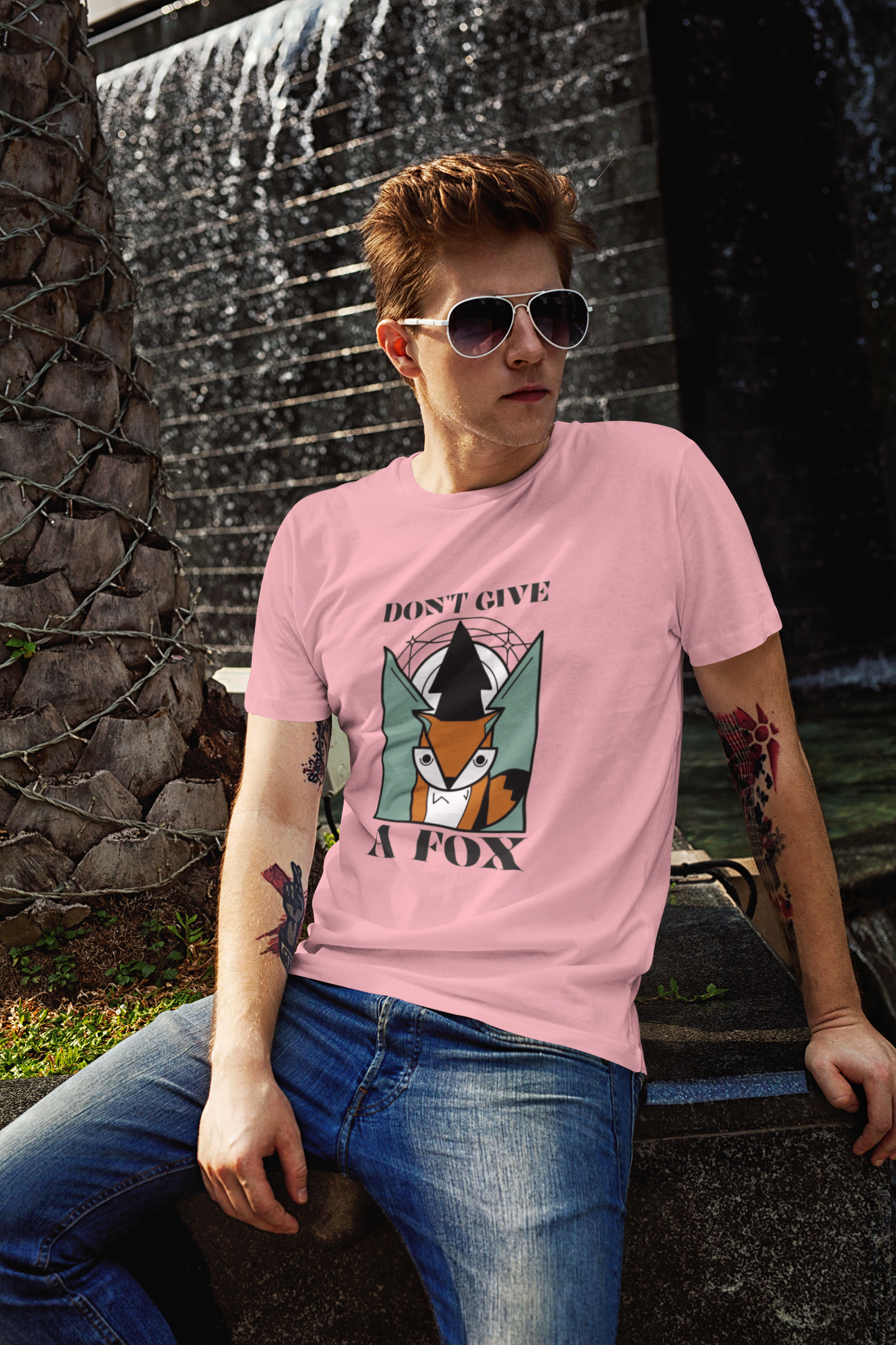 Regular Fit Classic Fit No Fox T-Shirt Men Pink
