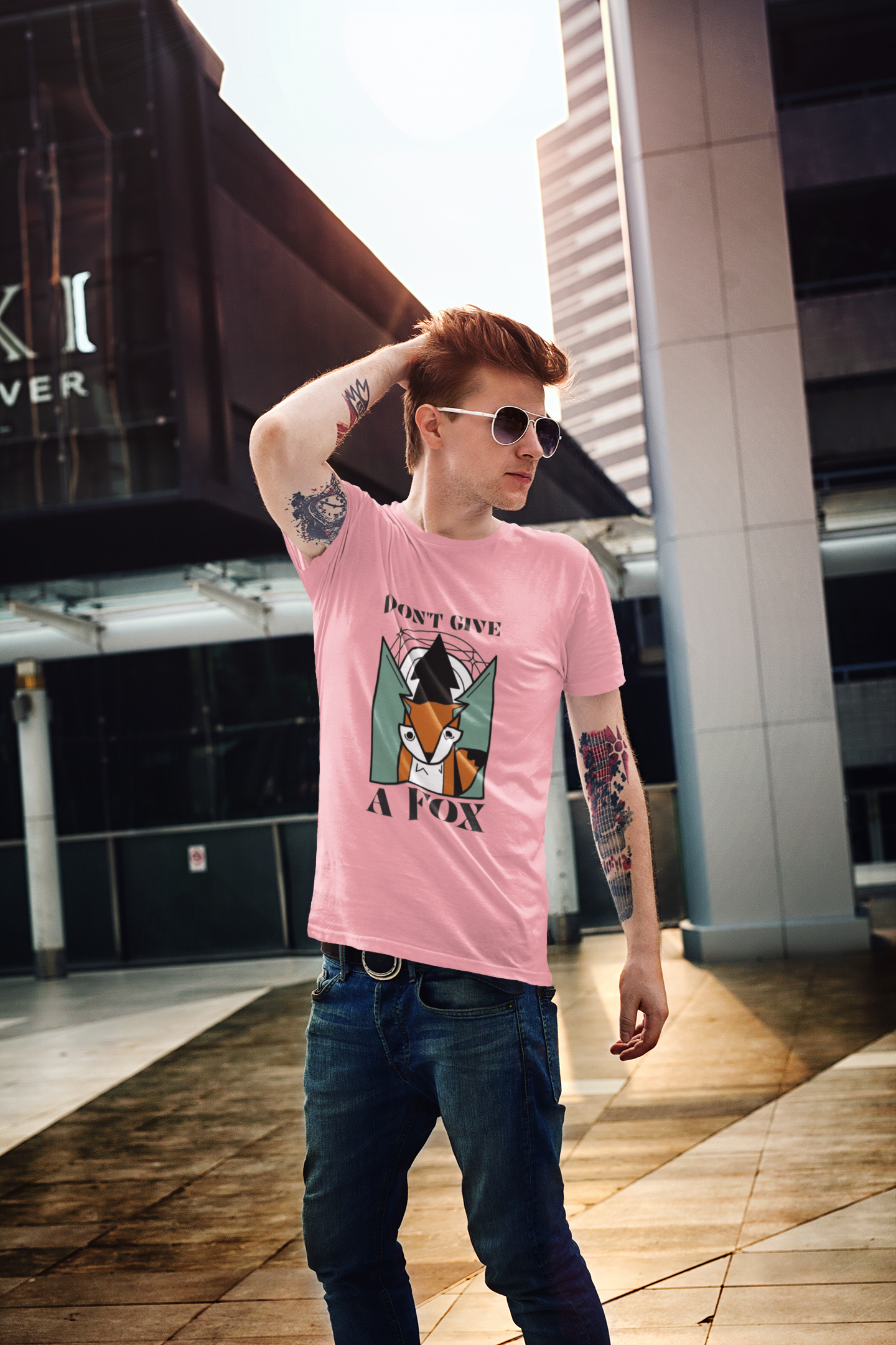 Regular Fit Classic Fit No Fox T-Shirt Men Pink