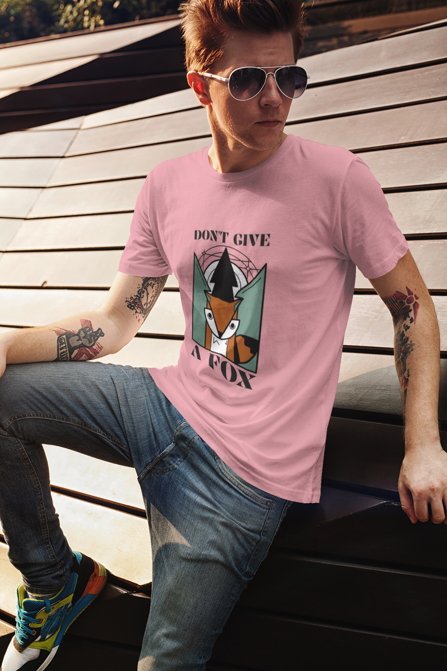 Regular Fit Classic Fit No Fox T-Shirt Men Pink