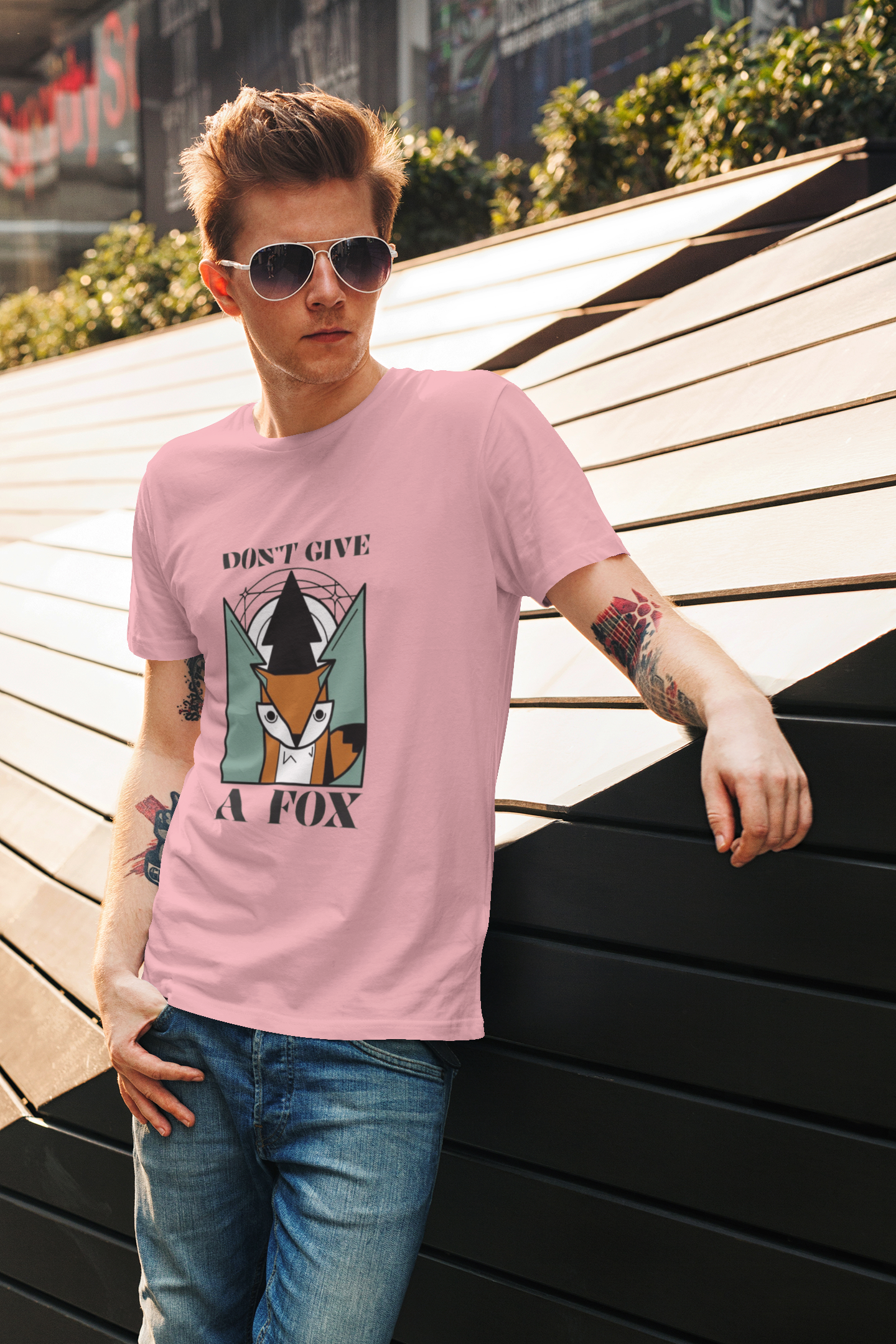 Regular Fit Classic Fit No Fox T-Shirt Men Pink