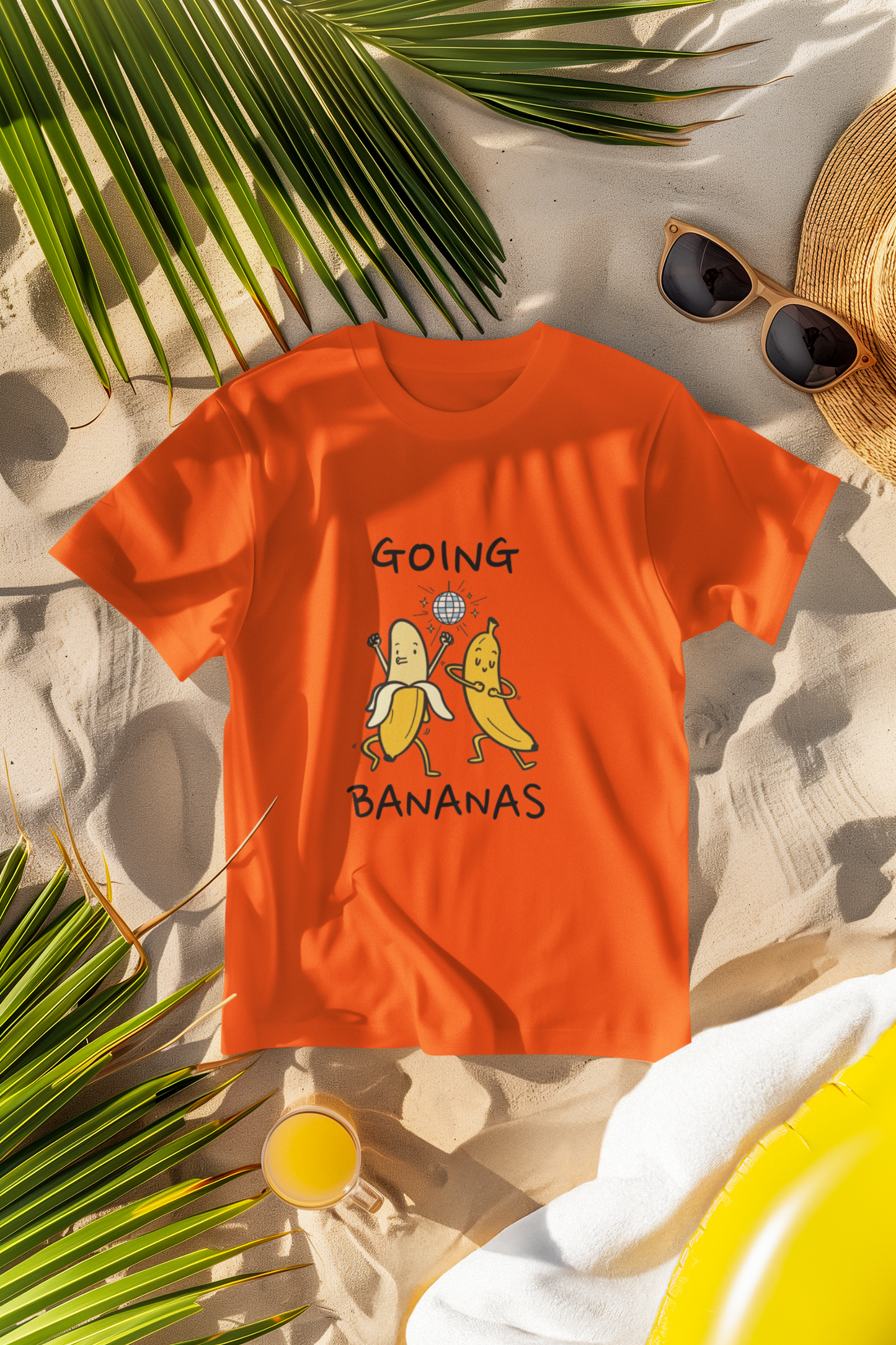 Regular Fit Classic Fit Going Bananas T-Shirt Men Orange