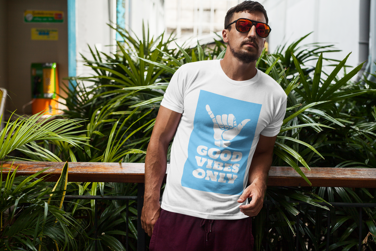 Regular Fit Classic Fit Good Vibes T-Shirt Men White
