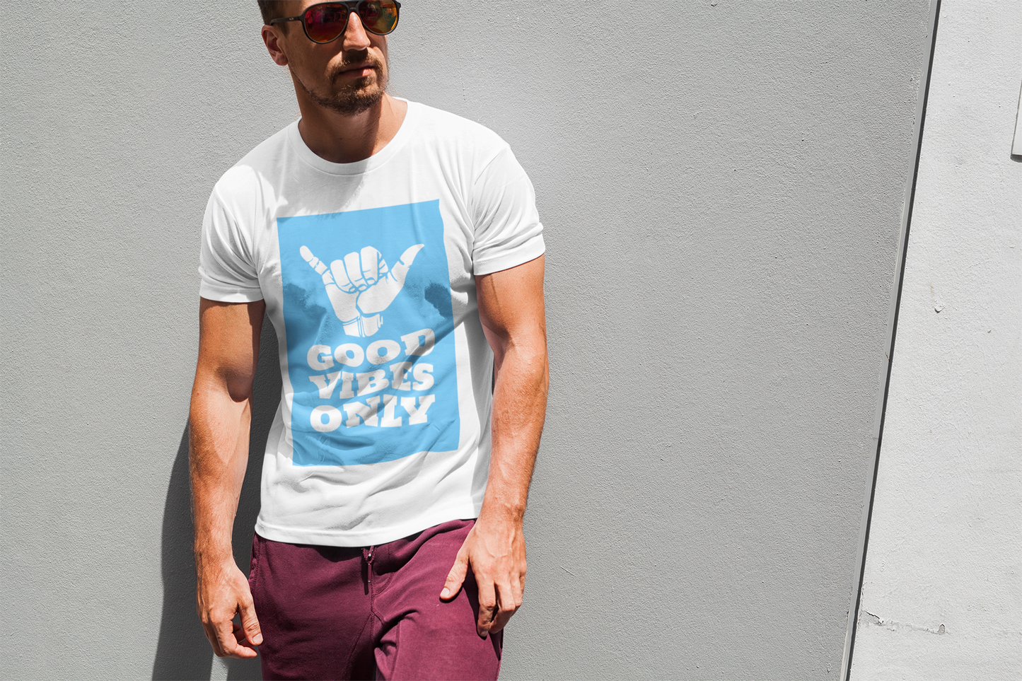 Regular Fit Classic Fit Good Vibes T-Shirt Men White