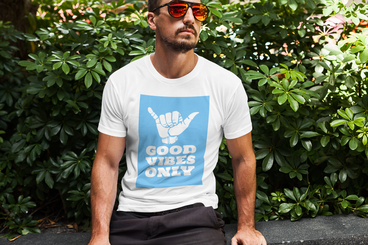 Regular Fit Classic Fit Good Vibes T-Shirt Men White