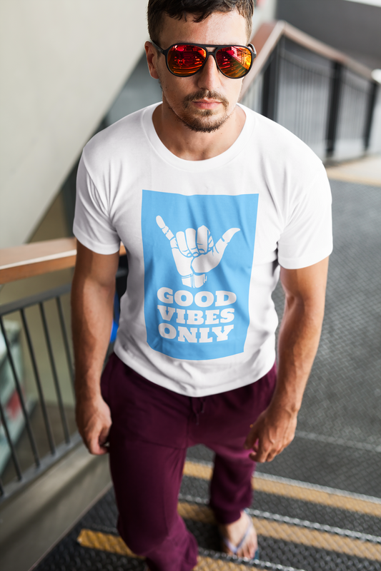 Regular Fit Classic Fit Good Vibes T-Shirt Men White
