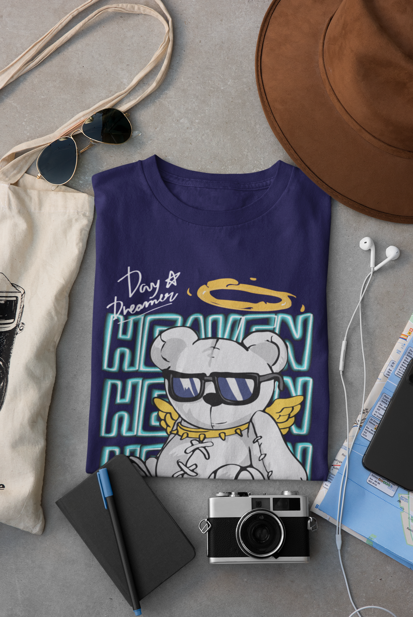 Regular Fit Classic Fit Heaven Bear Purple T-Shirt Women
