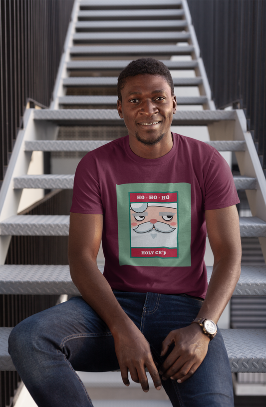 Regular Fit Classic Fit Ho Ho Holy Sh** T-Shirt Men Maroon