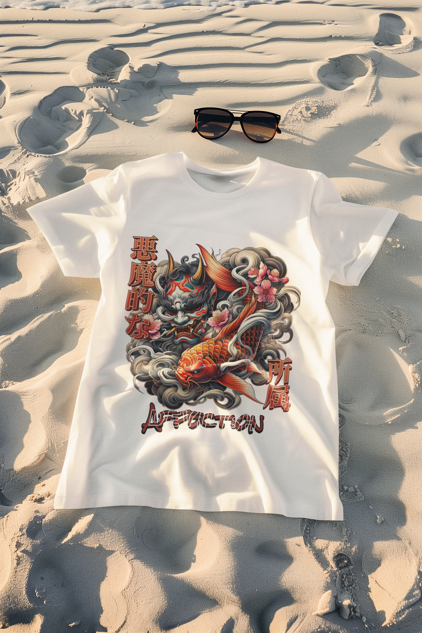Oversized Extended Neck Japan T-Shirt White