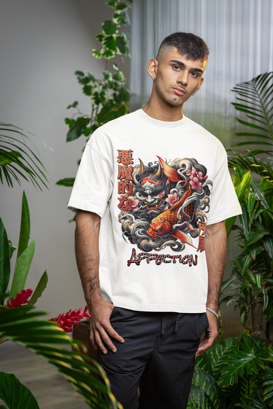 Oversized Extended Neck Japan T-Shirt White