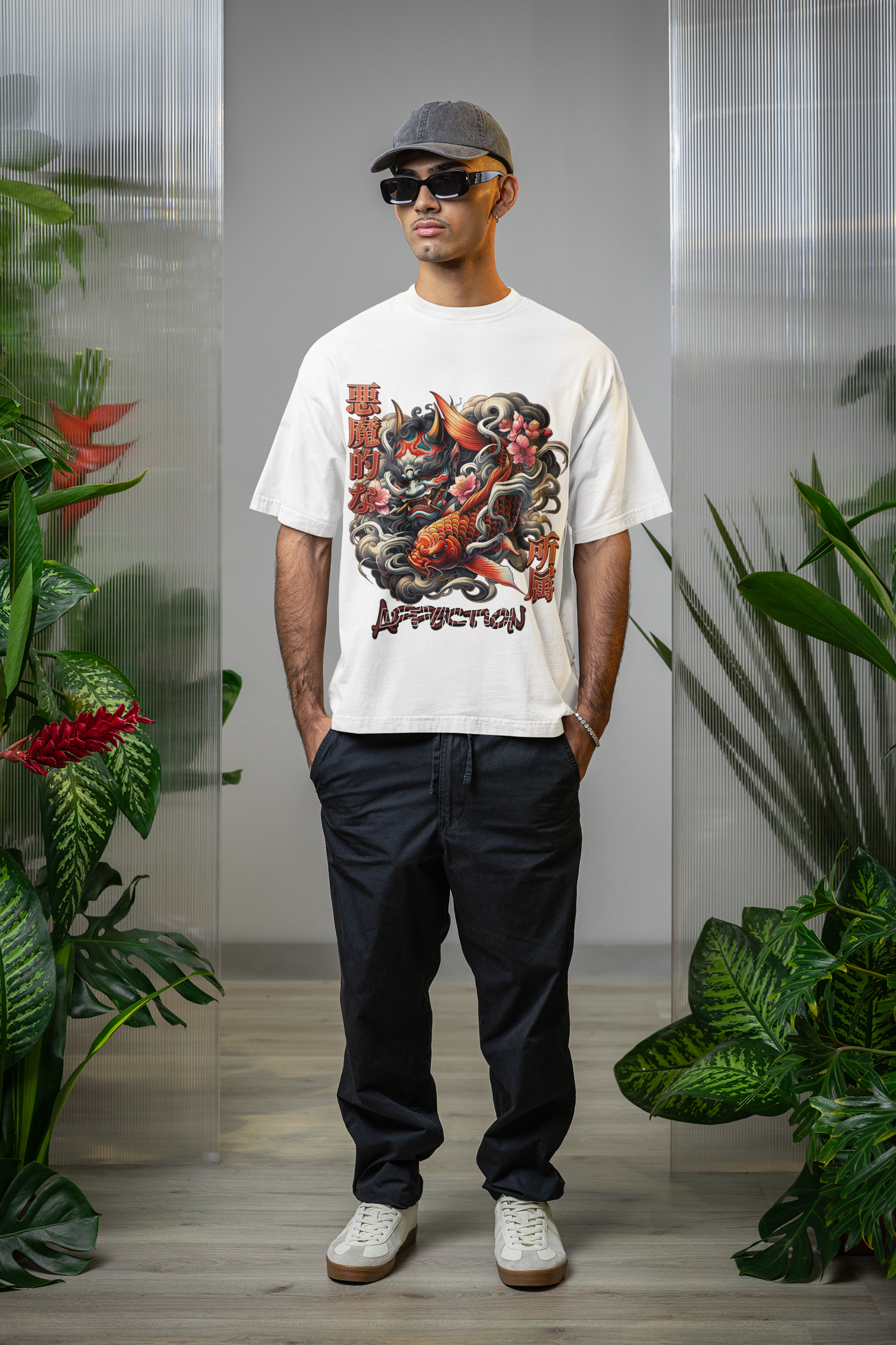 Oversized Extended Neck Japan T-Shirt White