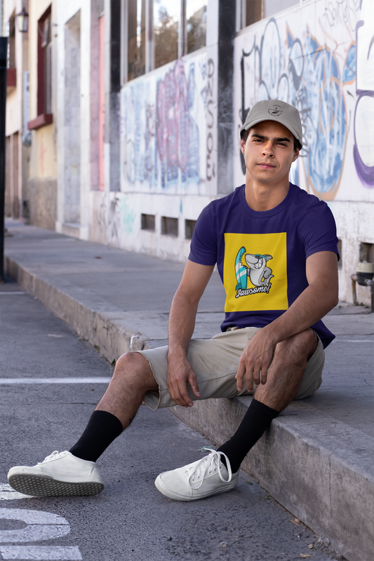 Regular Fit Classic Fit Jawsome Shark T-Shirt Men Purple