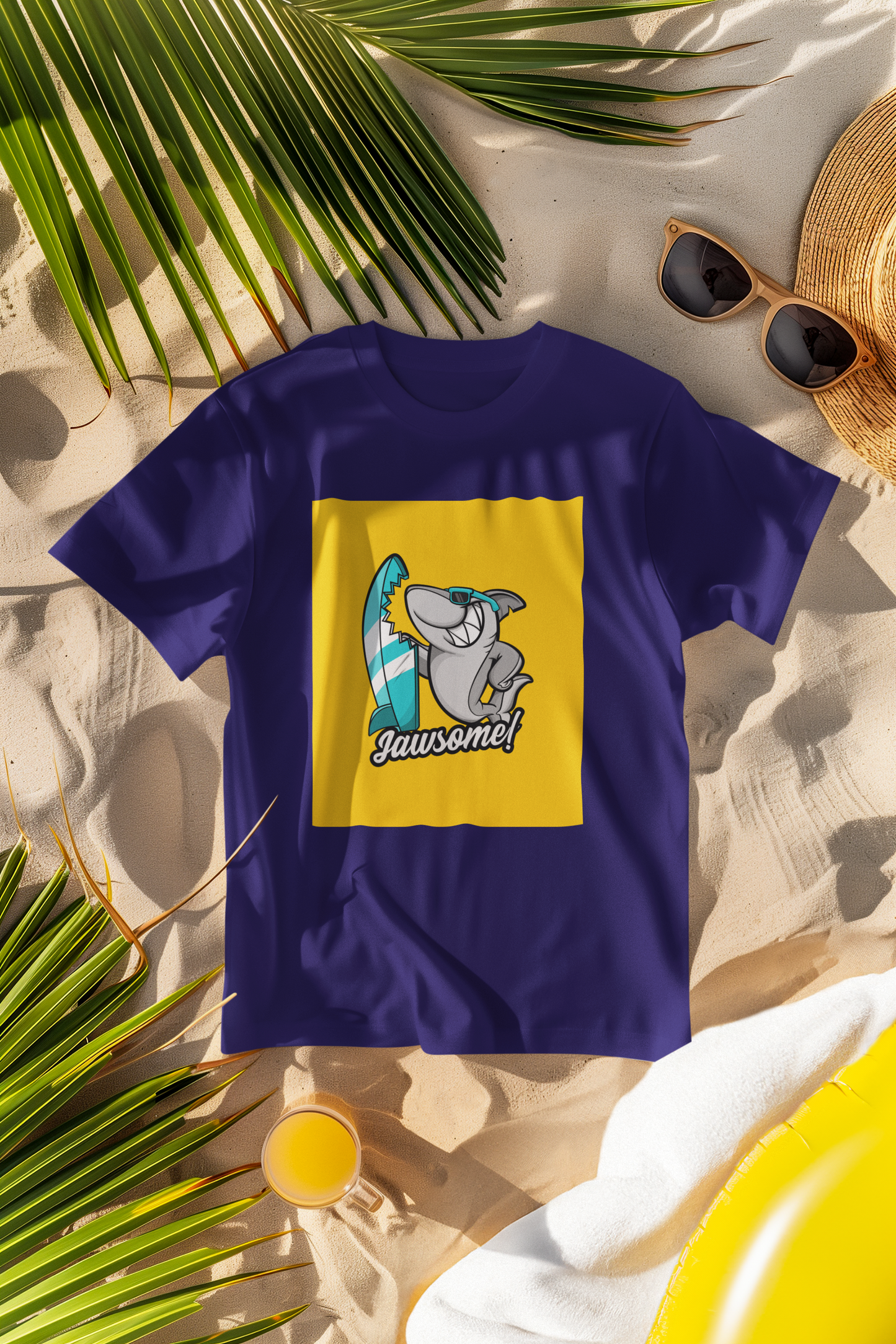 Regular Fit Classic Fit Jawsome Shark T-Shirt Men Purple