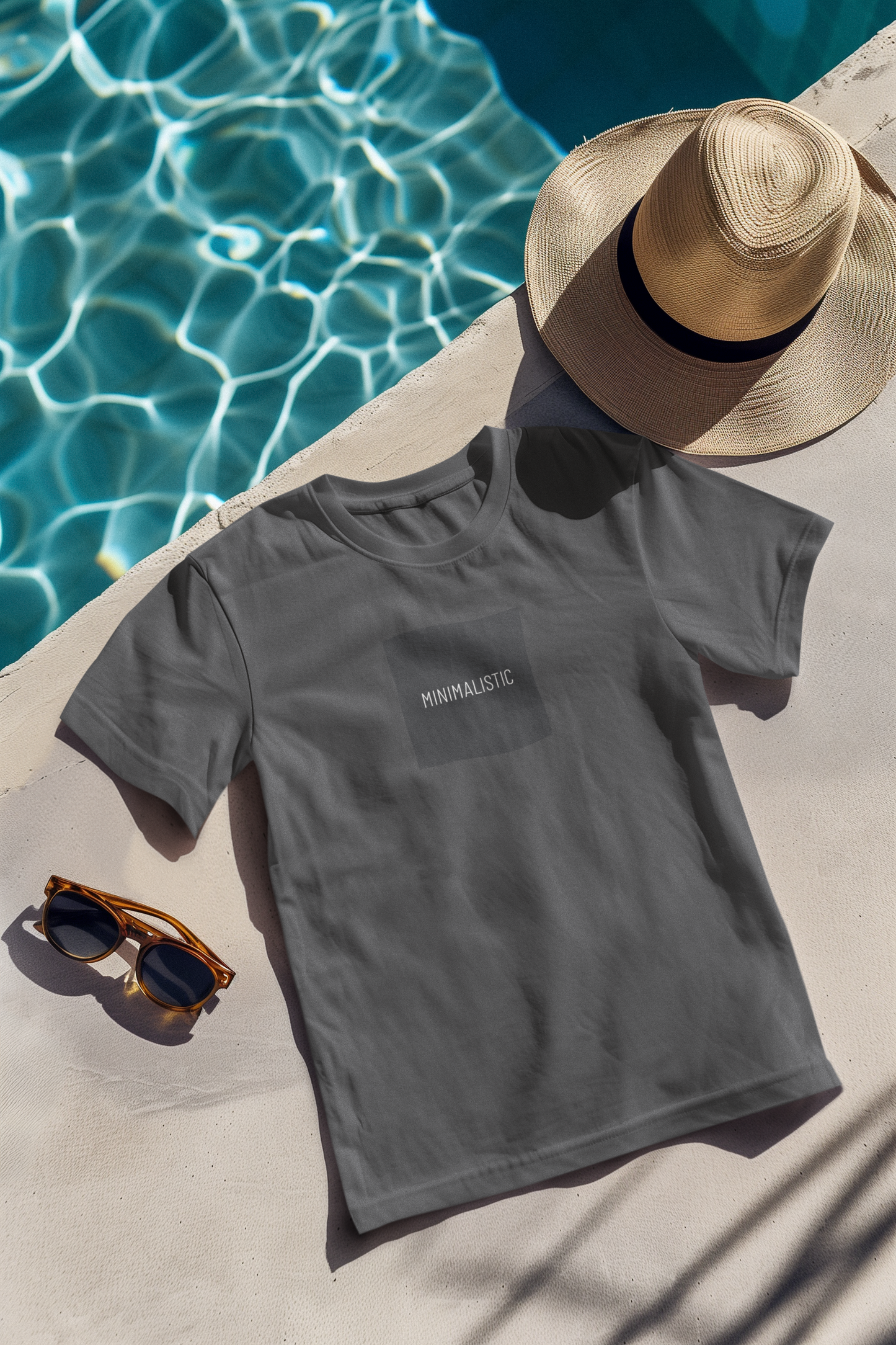 Oversized Extended Neck Basic Minimalist Shirt Grey
