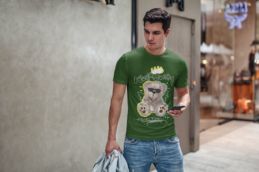 Regular Fit Classic Fit Money Bear Green T-Shirt Men