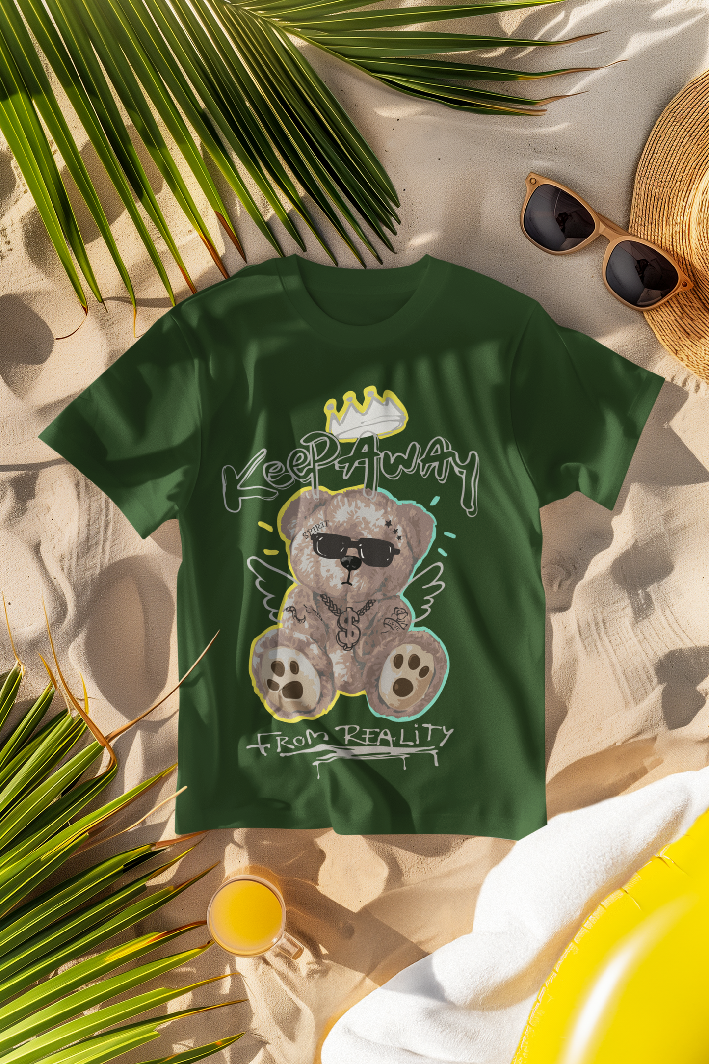 Regular Fit Classic Fit Money Bear Green T-Shirt Men