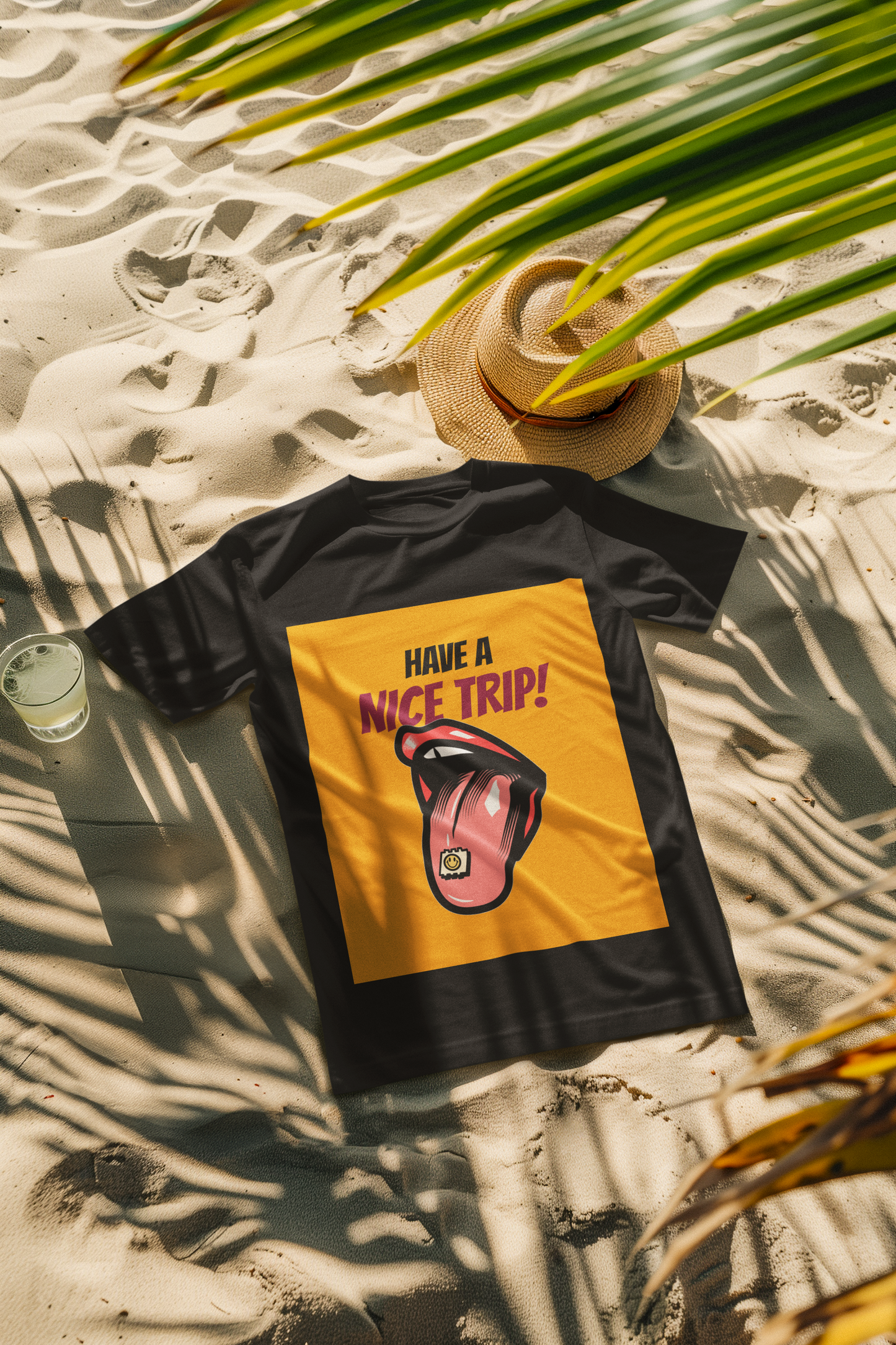 Regular Fit Classic Fit Nice Trip T-Shirt Men Black