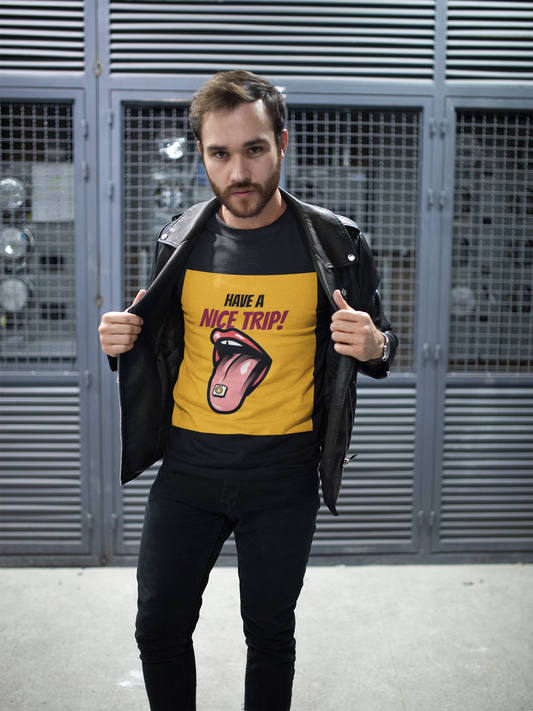 Regular Fit Classic Fit Nice Trip T-Shirt Men Black