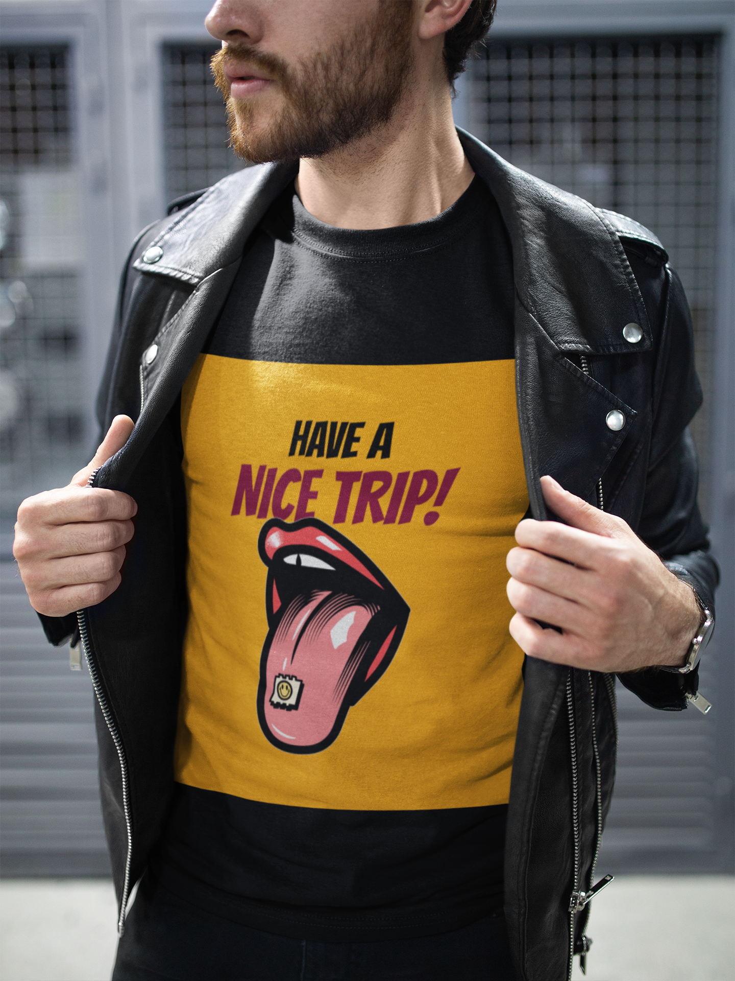 Regular Fit Classic Fit Nice Trip T-Shirt Men Black