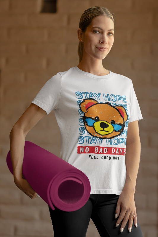 Regular Fit Classic Fit No Bad Days White T-Shirt Women