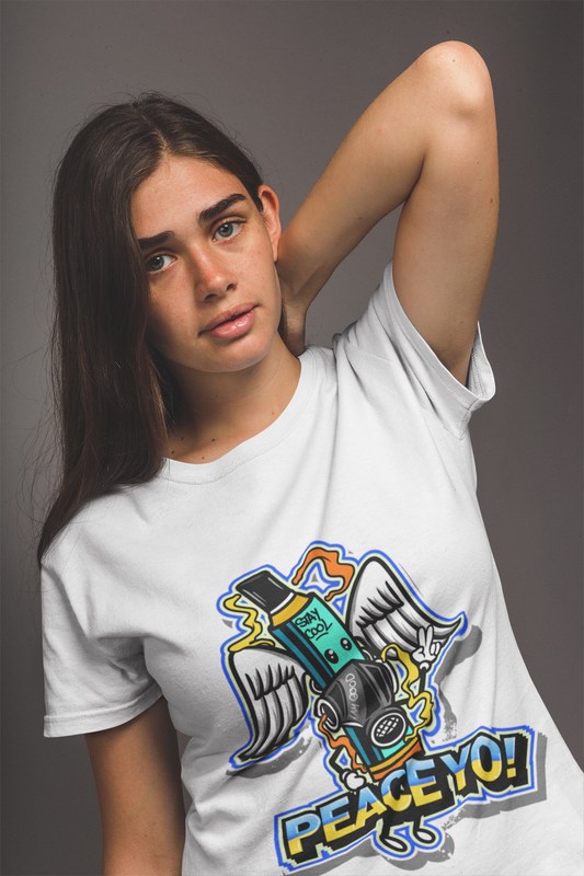 Regular Fit Classic Fit Peace White T-Shirt Women