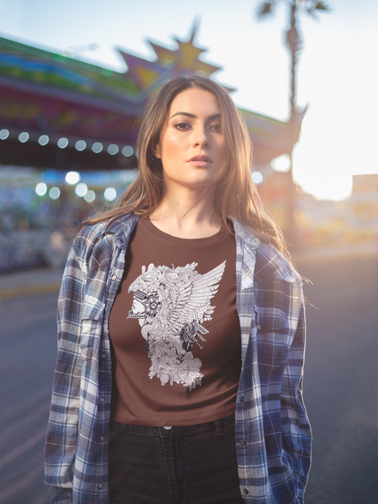 Regular Fit Classic Fit Portrait T-Shirt Women Earthern Browb