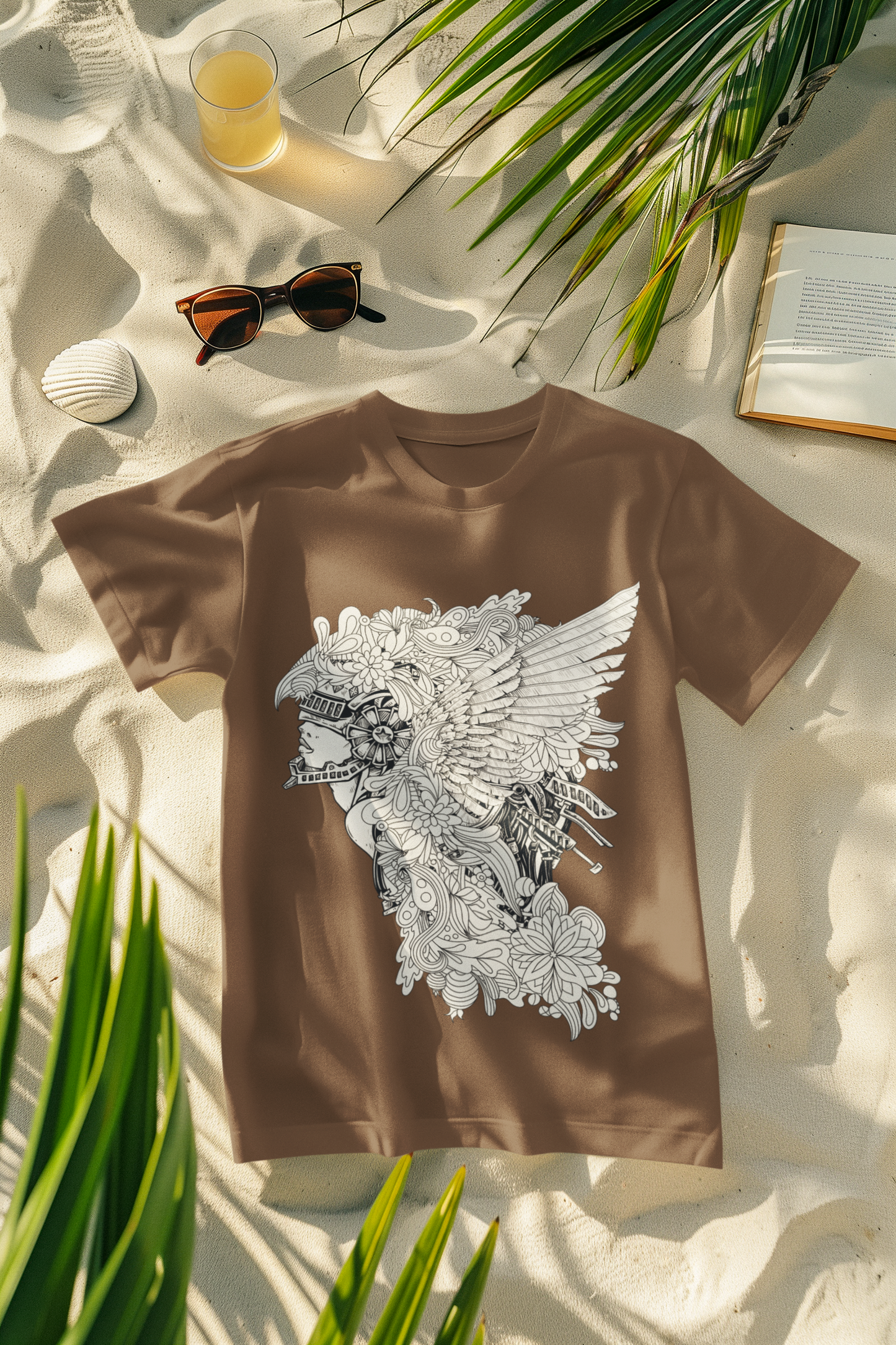 Regular Fit Classic Fit Portrait T-Shirt Women Earthern Browb