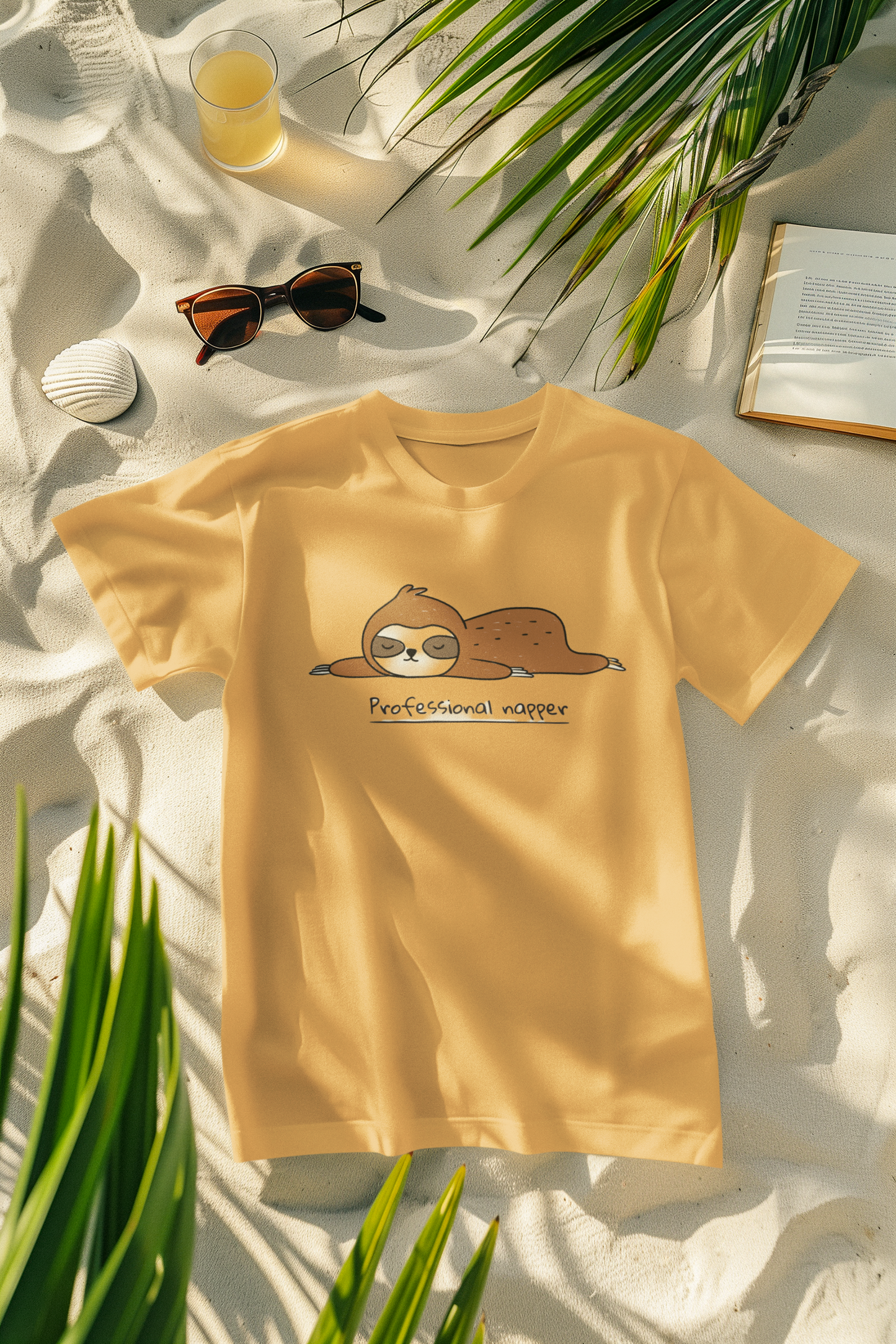 Oversized Extended Neck Professional Napper T-Shirt Turmeric
