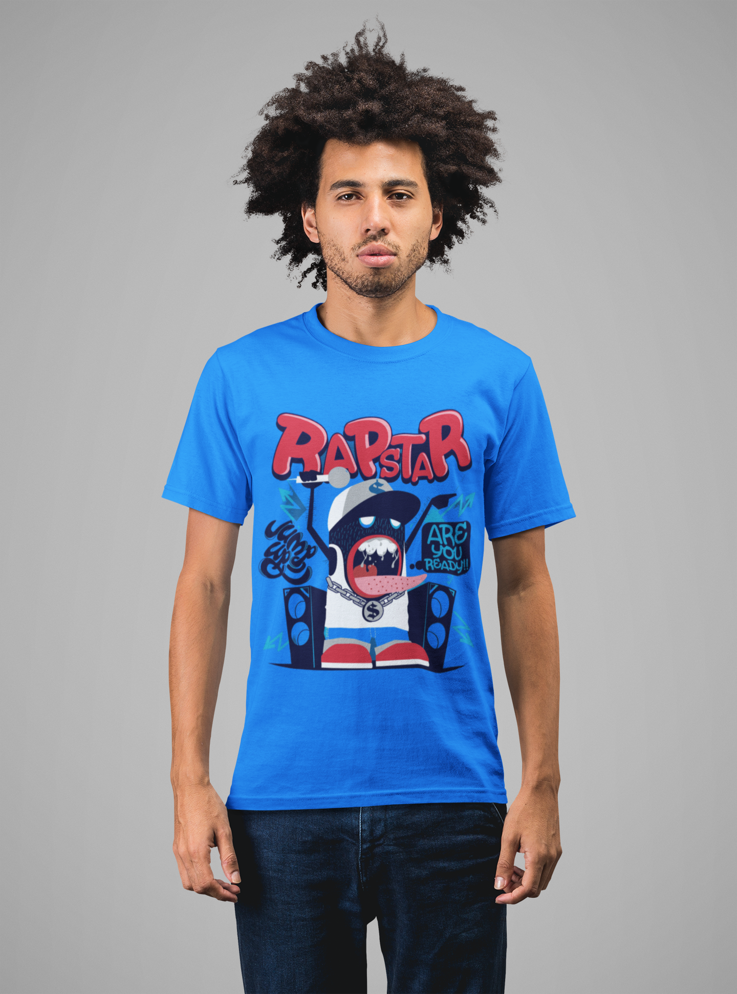 Regular Fit Classic Fit Rapstar T-Shirt Men Blue