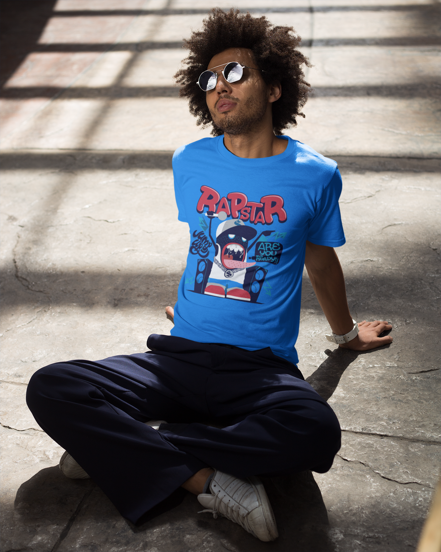 Regular Fit Classic Fit Rapstar T-Shirt Men Blue