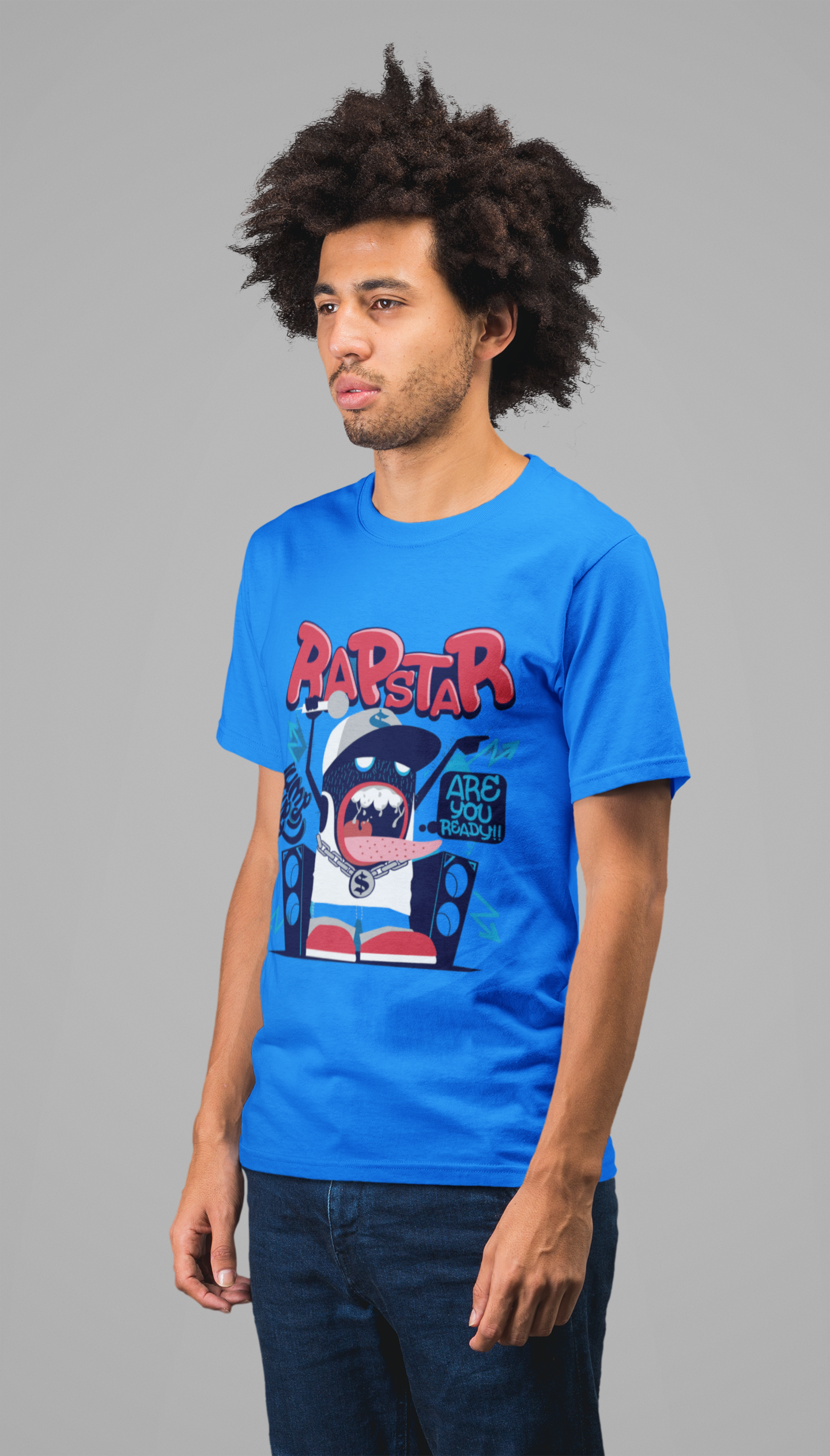 Regular Fit Classic Fit Rapstar T-Shirt Men Blue