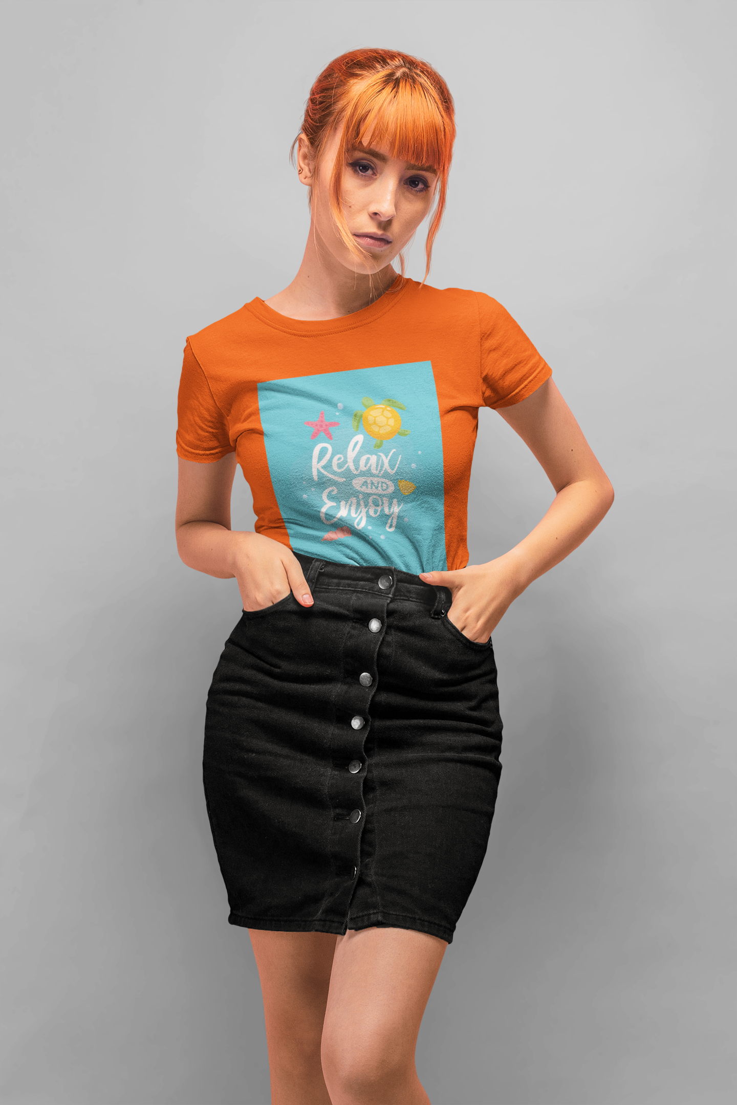 Regular Fit Classic Fit Relax N Njoy T-Shirt Women Orange