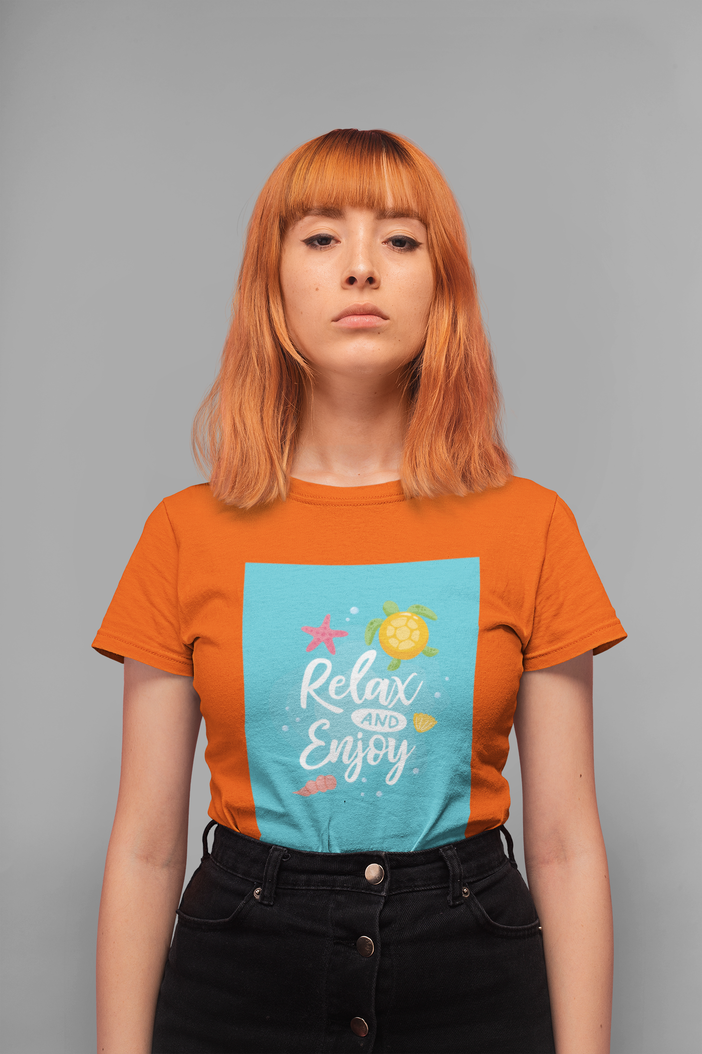 Regular Fit Classic Fit Relax N Njoy T-Shirt Women Orange